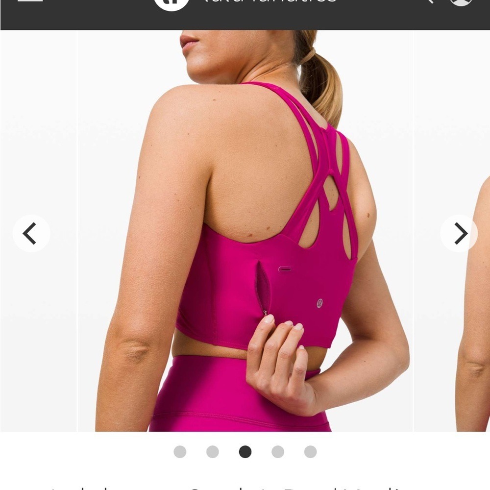 Lululemon Stash It Bra Ripened Raspberry Pink Medium Support B/C Cup Size 4‎ - Picture 5 of 6